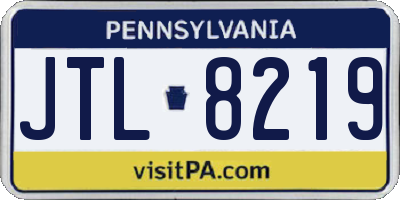 PA license plate JTL8219