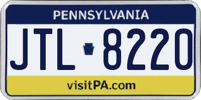 PA license plate JTL8220
