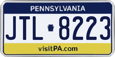 PA license plate JTL8223