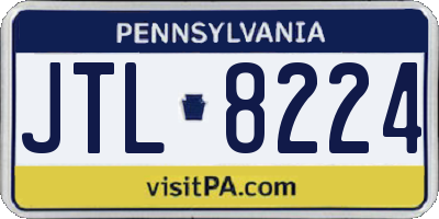 PA license plate JTL8224