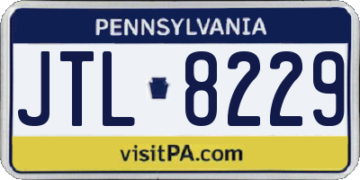PA license plate JTL8229