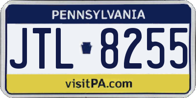 PA license plate JTL8255