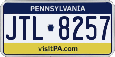 PA license plate JTL8257