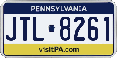 PA license plate JTL8261
