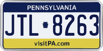 PA license plate JTL8263