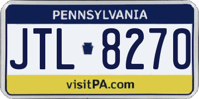 PA license plate JTL8270