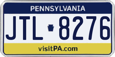 PA license plate JTL8276