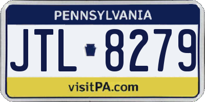 PA license plate JTL8279