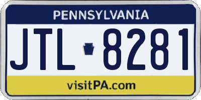 PA license plate JTL8281