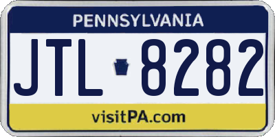 PA license plate JTL8282