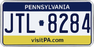 PA license plate JTL8284