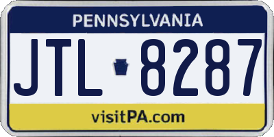 PA license plate JTL8287