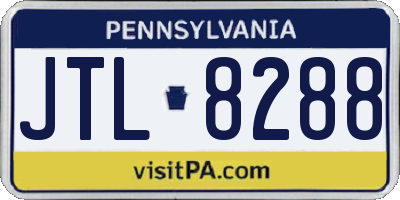 PA license plate JTL8288