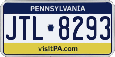 PA license plate JTL8293