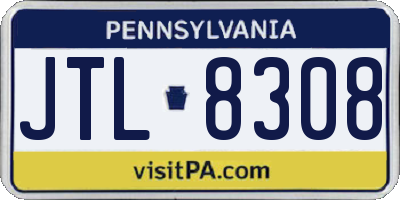 PA license plate JTL8308