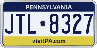 PA license plate JTL8327