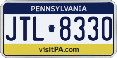 PA license plate JTL8330