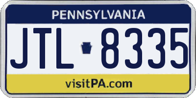 PA license plate JTL8335