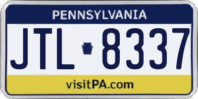 PA license plate JTL8337