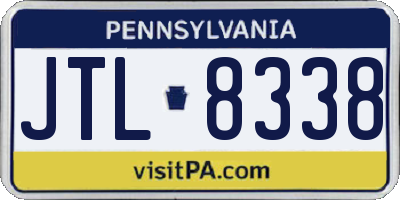 PA license plate JTL8338