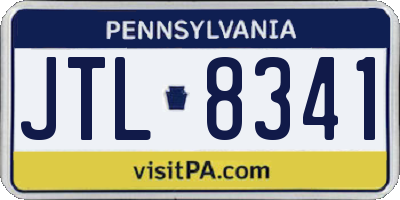 PA license plate JTL8341