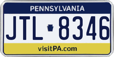 PA license plate JTL8346