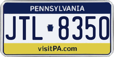 PA license plate JTL8350