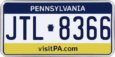 PA license plate JTL8366