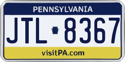 PA license plate JTL8367