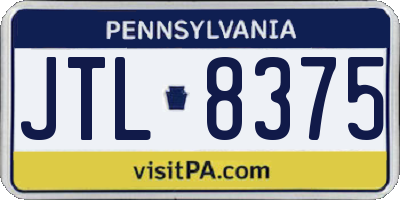 PA license plate JTL8375