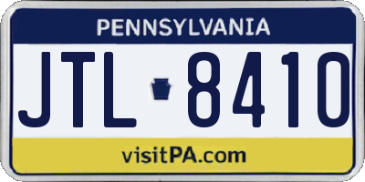 PA license plate JTL8410
