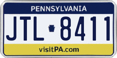 PA license plate JTL8411