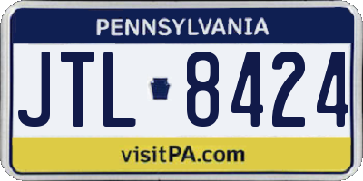 PA license plate JTL8424