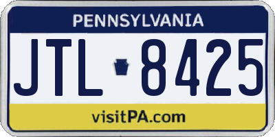 PA license plate JTL8425