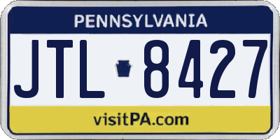 PA license plate JTL8427