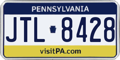 PA license plate JTL8428