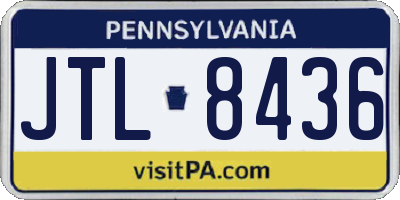 PA license plate JTL8436