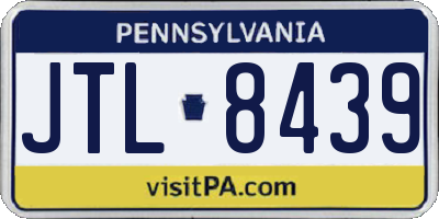 PA license plate JTL8439