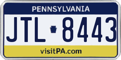 PA license plate JTL8443