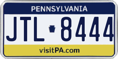 PA license plate JTL8444