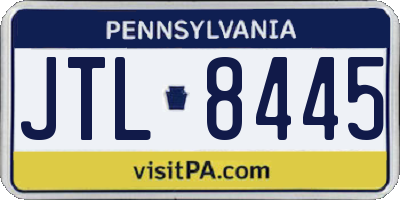 PA license plate JTL8445