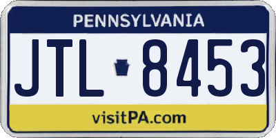 PA license plate JTL8453