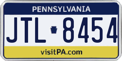 PA license plate JTL8454