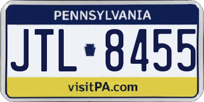 PA license plate JTL8455