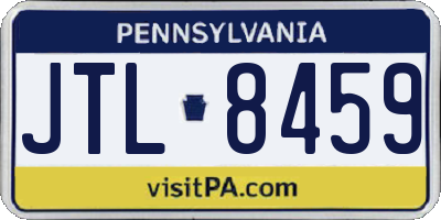 PA license plate JTL8459