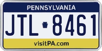 PA license plate JTL8461