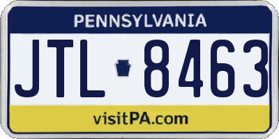 PA license plate JTL8463