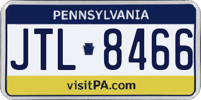PA license plate JTL8466