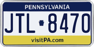 PA license plate JTL8470