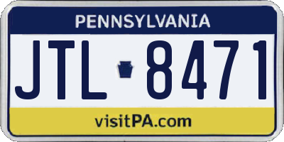 PA license plate JTL8471